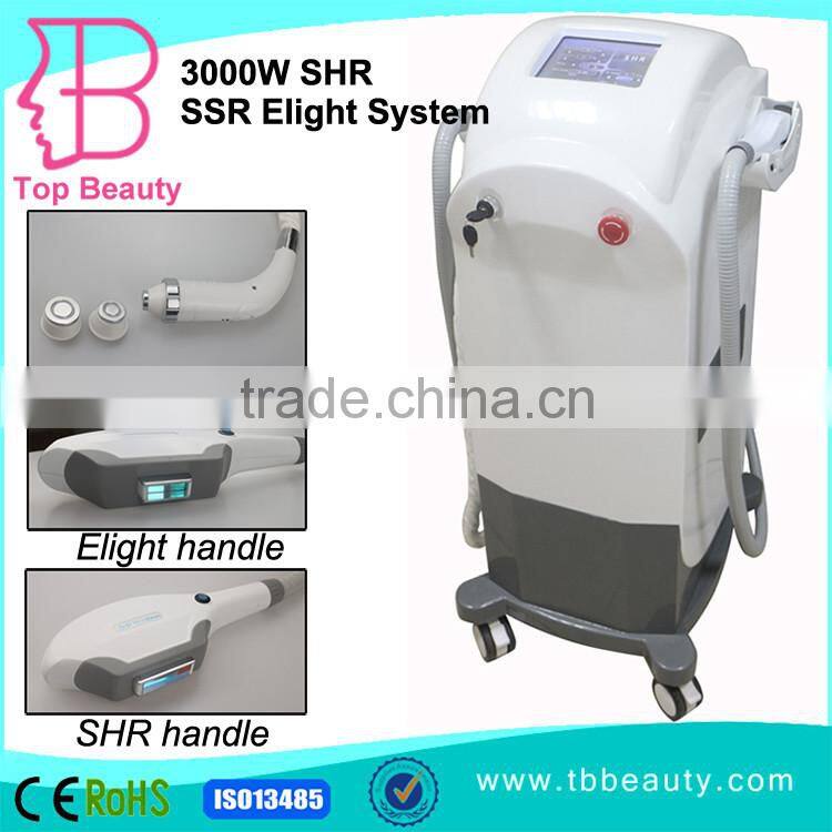 High quality most popular products for salon SHR+E-light(IPL+RF )Machine with 2 handles