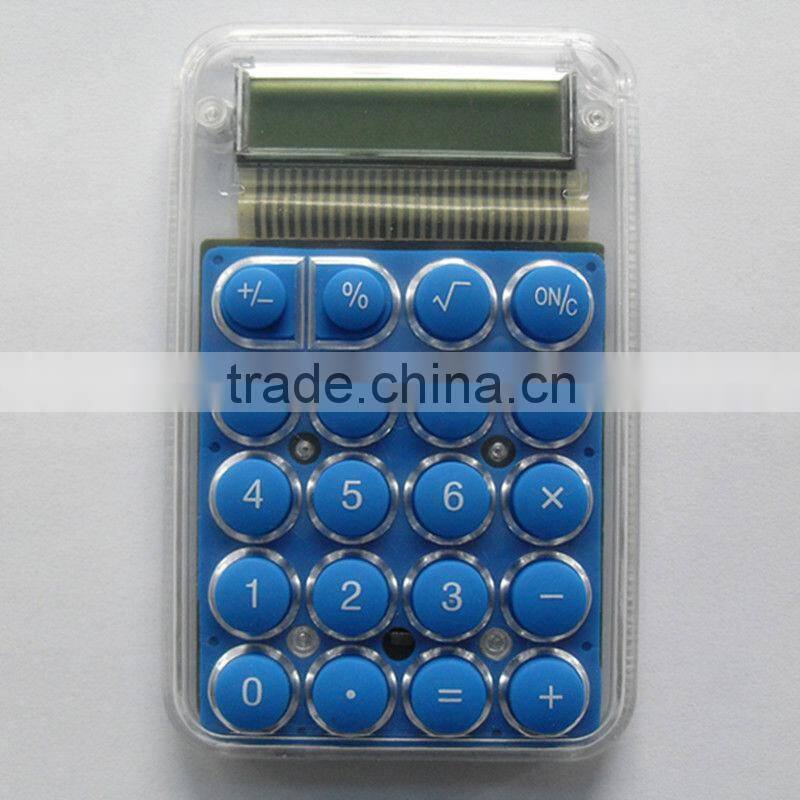 novelty promotional item gift calculators transparent big button 8-digits electronic calculator for school