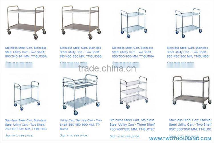 2017 TWOTHOUSAND Hot Carts With Wheels TT-BU105B Two Shelf Stainless Steel Meat Cart