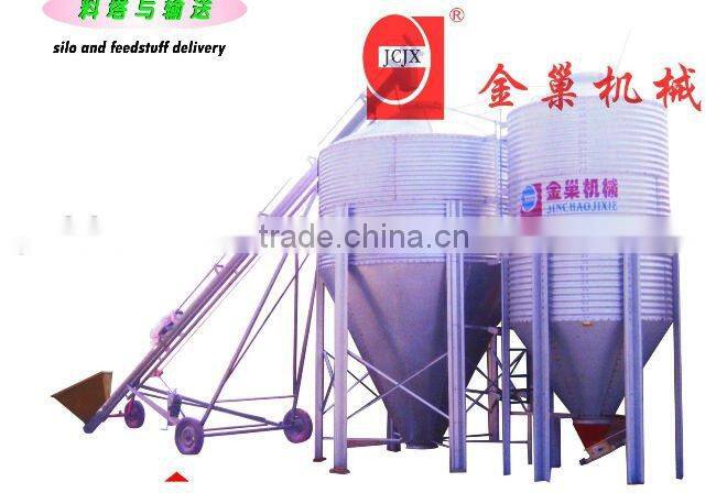 Galvanized silo bins for poultry farm feeding system