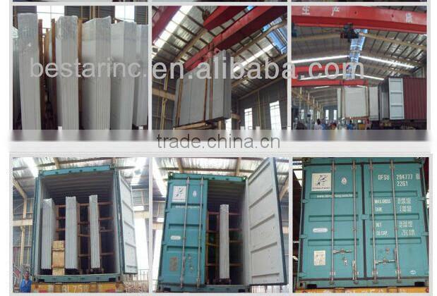 Beige color artificial quartz stone slabs used for countertops