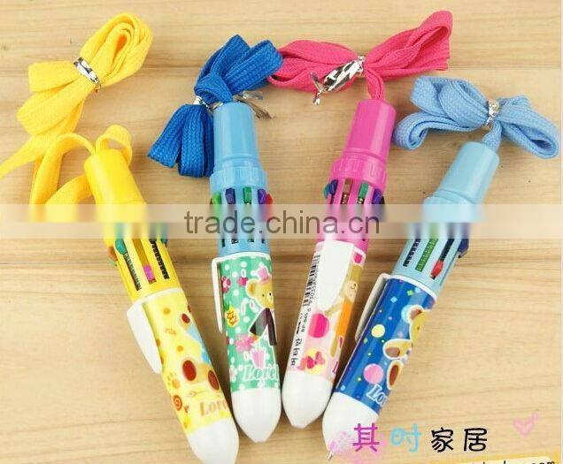 2014 Hot-selling 10 colors ball point pen with high quality and low price