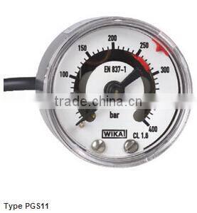 Bourdon Tube Pressure Gauges with Switch Contacts Stainless Steel Case Type PGS11