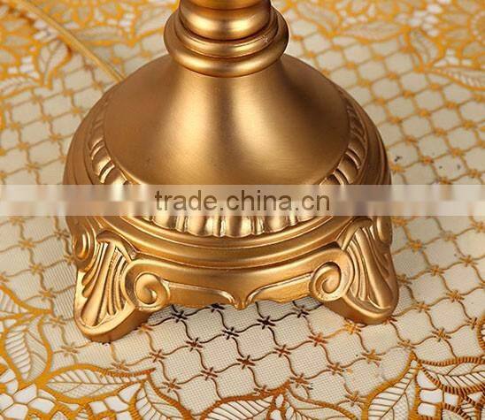 Metal stand lace lampshade clear K9 crystal table lamp