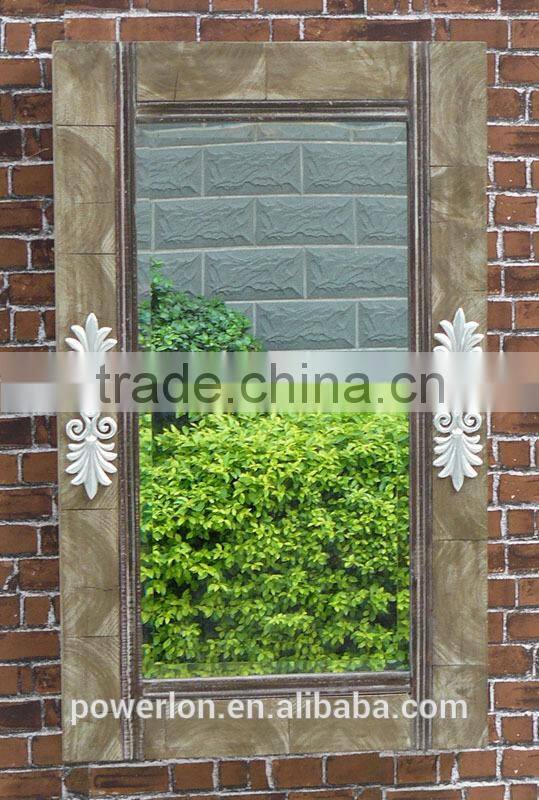 Beveled Garden Mirror with Charming Moldings along the Frame