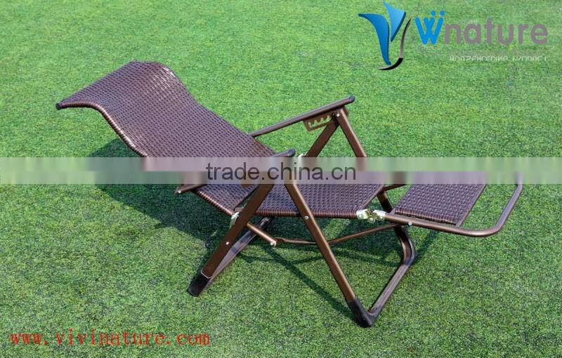 Comfortable foldable chair ,rattan beach chair,outdoor high back rattan chair