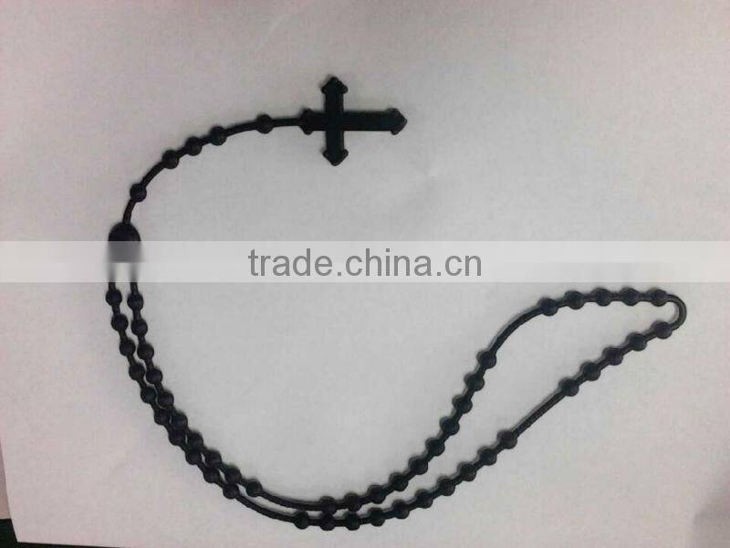 Hot Sell Rainbow Silicone Girl Cross Necklace