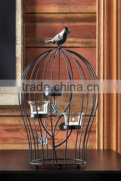 Inexpensive decorative metal bird cage candleholder for wedding