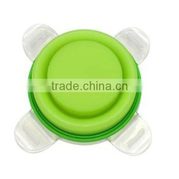 ECO FDA/ LFGB food grade flexible microwave oven heated safe silicone lunch boxes with lids / cover