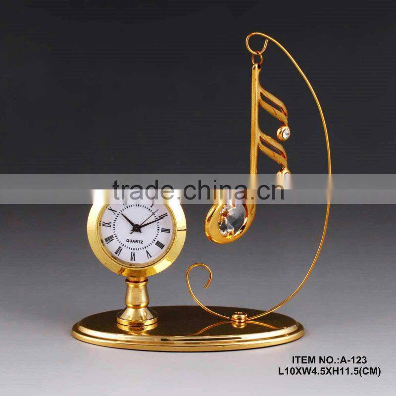 Beautiful 24K gold plated Metal Cross Clock Set for Home Decor