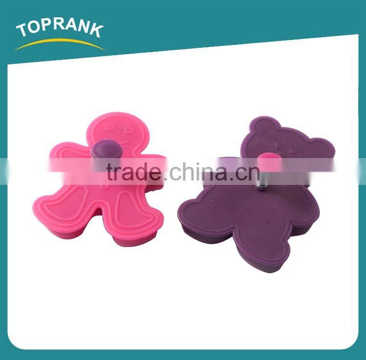 Toprank Custom Funny 3D Plastic Animal Shape Plunger Cookie Cutter Cookie Stamp