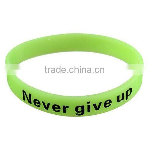 New Silicone Rubber Elastic Sport Wristband Cuff Bracelet Bangle Glow In Dark