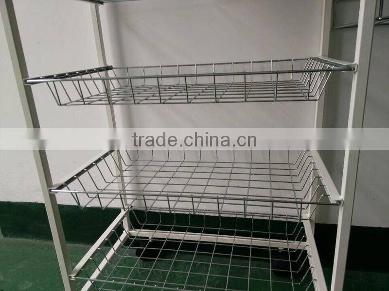 Kitchen Metal basket Dipaly rack vegatable and friuit storage Trolley
