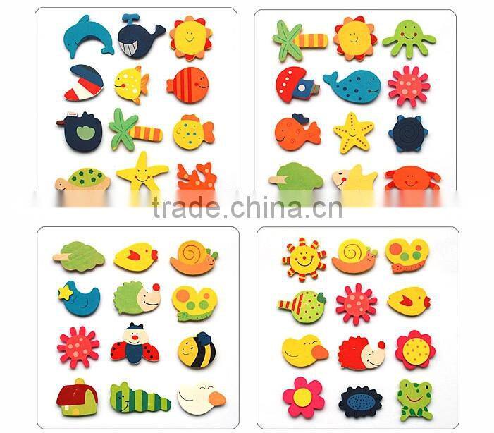 colorful wooden fridge magnets