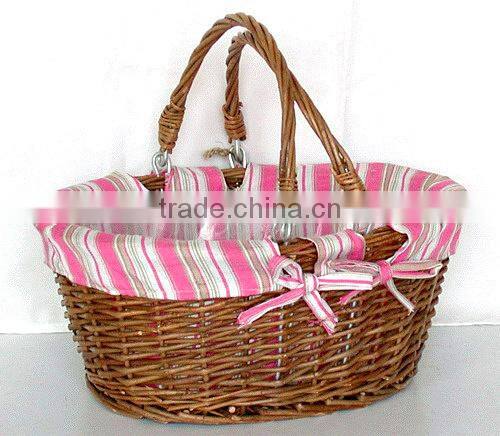 Wholesale Wicker Gift Basket Baby Gift Basket with lining