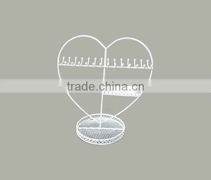 White Metal Necklace / Bracelet Holder Jewelry Organizer Display Rack