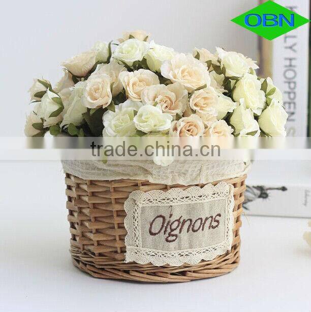 Woven wicker handmade flower basket