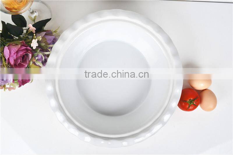 12" white porcelain comal