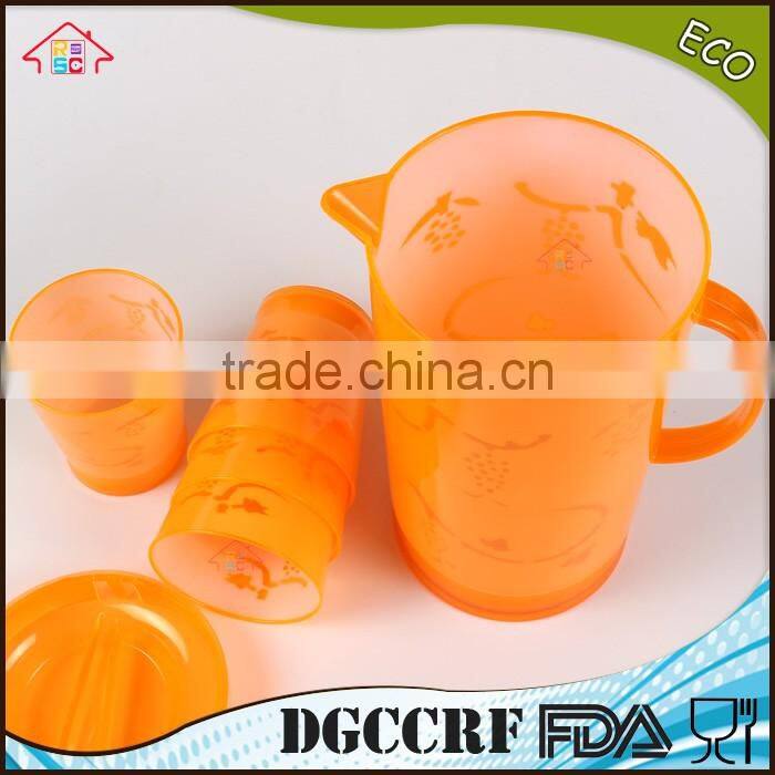 NBRSC set of 5 pcs Plastic Cold water jug ps water kettle Hollow drinking bottle PP pot double layer watering can