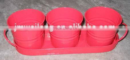 Decorative Windowsill Balcony Metal Herb Flower Pots / Metal Planter