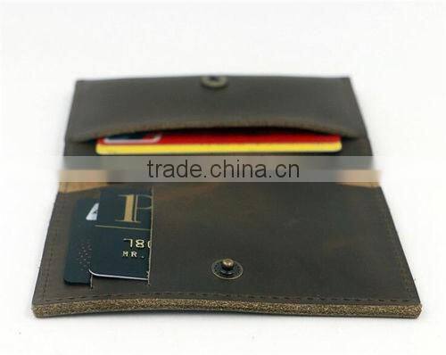 Genuine Leather Simple Handmade Men Wallet Bifold Purse Credit Card Billfold