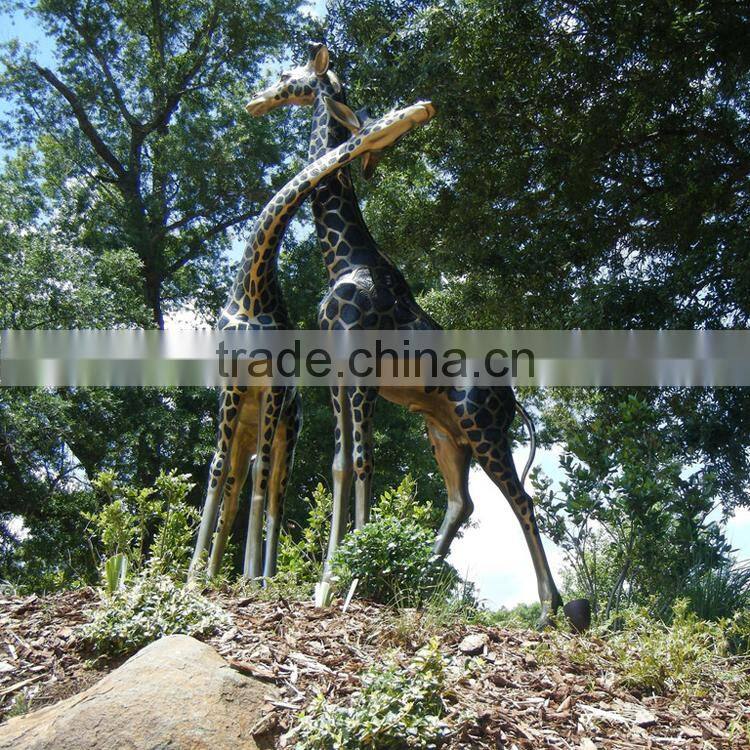 bronze foundry outdoor animal metal bronze large brass giraffe statue