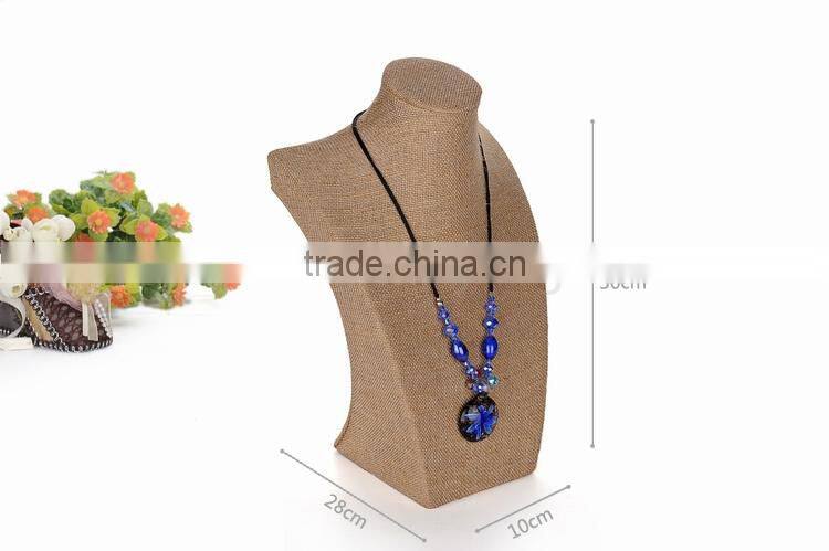 Linen 28cm tall jewelry display neck stands