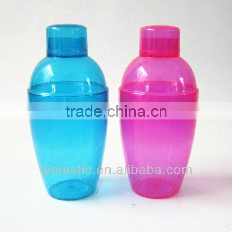 300ml plastic juice shaker in transparent