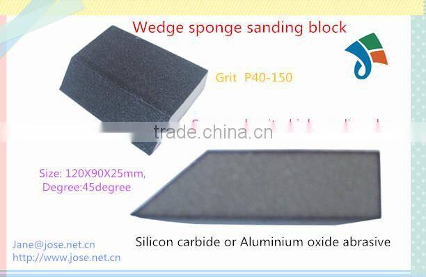 Wedge Silicon carbide or Aluminium oxide abrasive Sponge sanding block