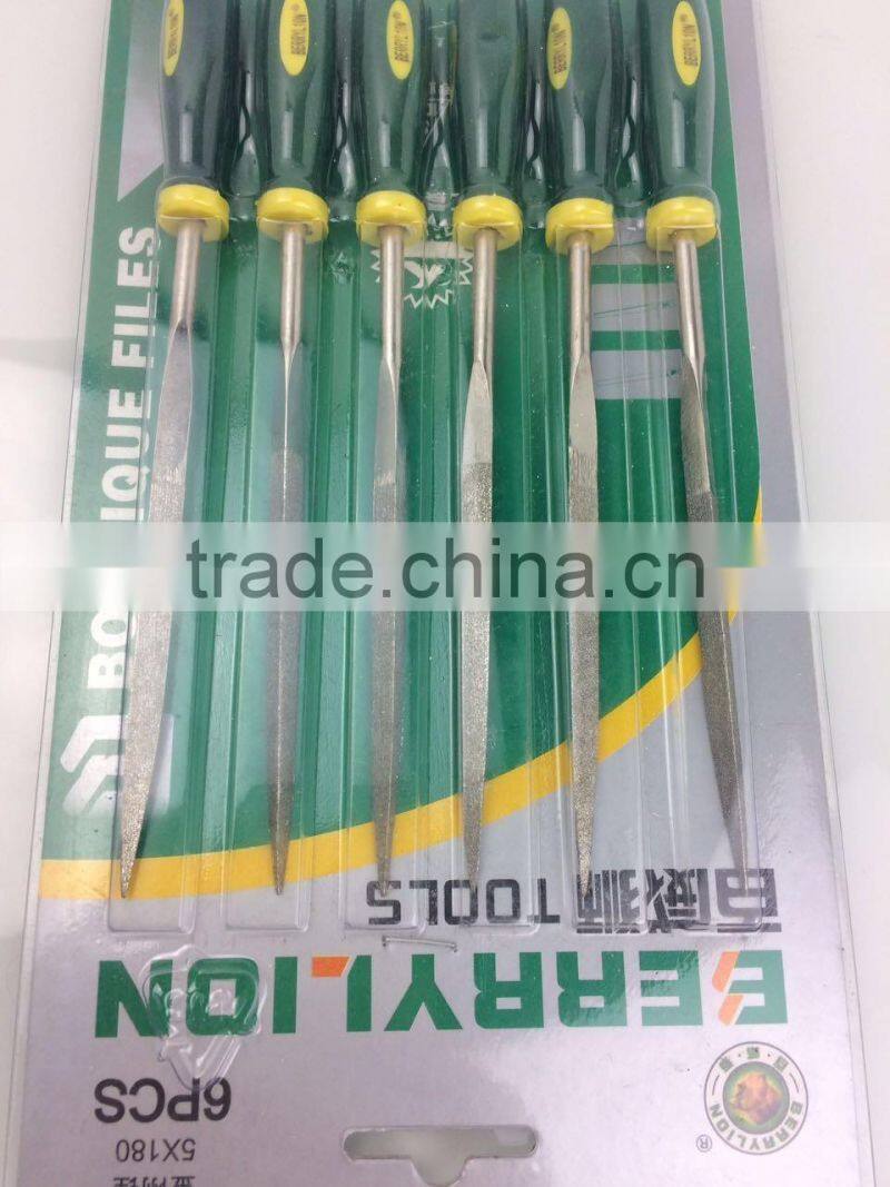 BERRYLION 5*180mm 7pcs professtional triangle steel files set with blister packing