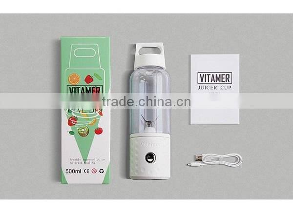 Vitamer Electric Portable Detachable USB Rechargeable Juicer Cup Automatic Blender Shaker BPA Free Water Bottle 500ml