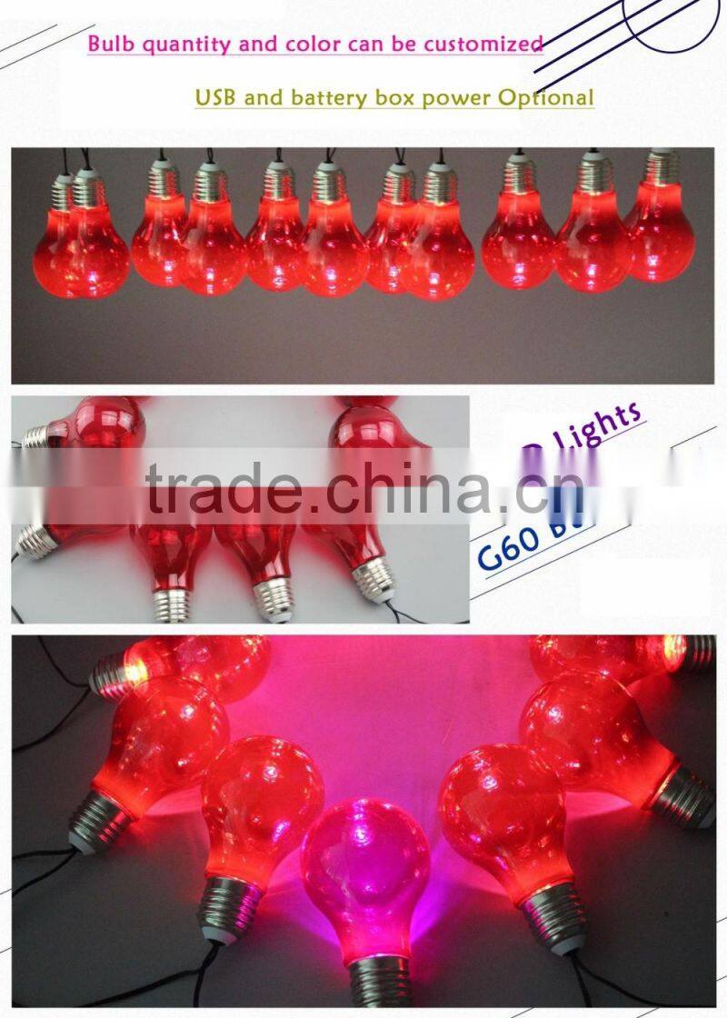 Colorful decorative indoor USB LED Globe String lights led bulb light for holiday gift
