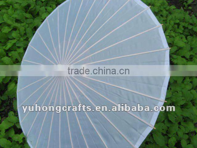 White color silk wedding parasol