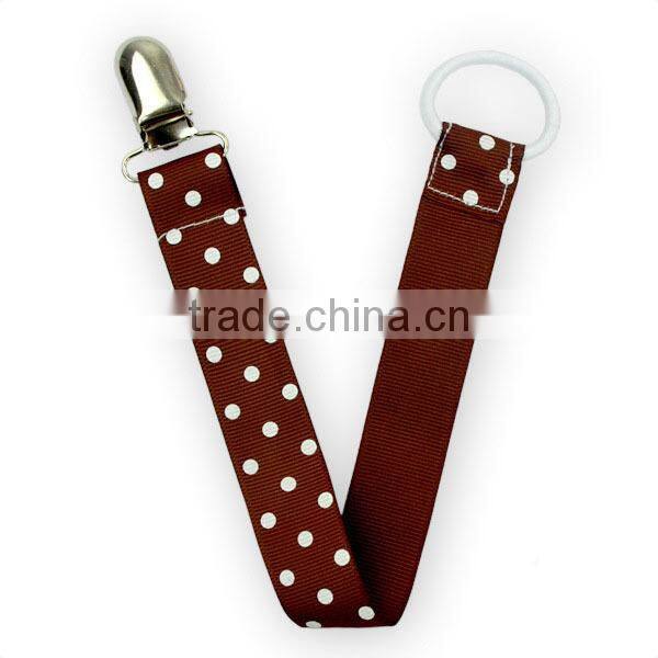 Wholesale Baby Pacifier Clips Customize Ribbon Chain Baby Pacifier Clip Holder