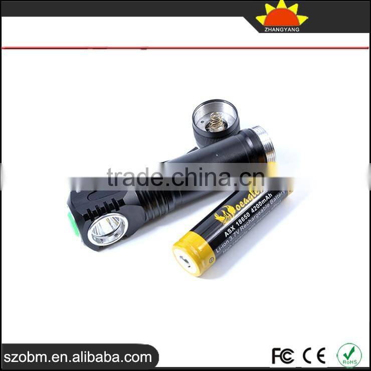 New Style B-D5 Auminum Alloy USB Rechargeable XPG-R5 LED 3 Modes LED Flashlight Torch With Clip