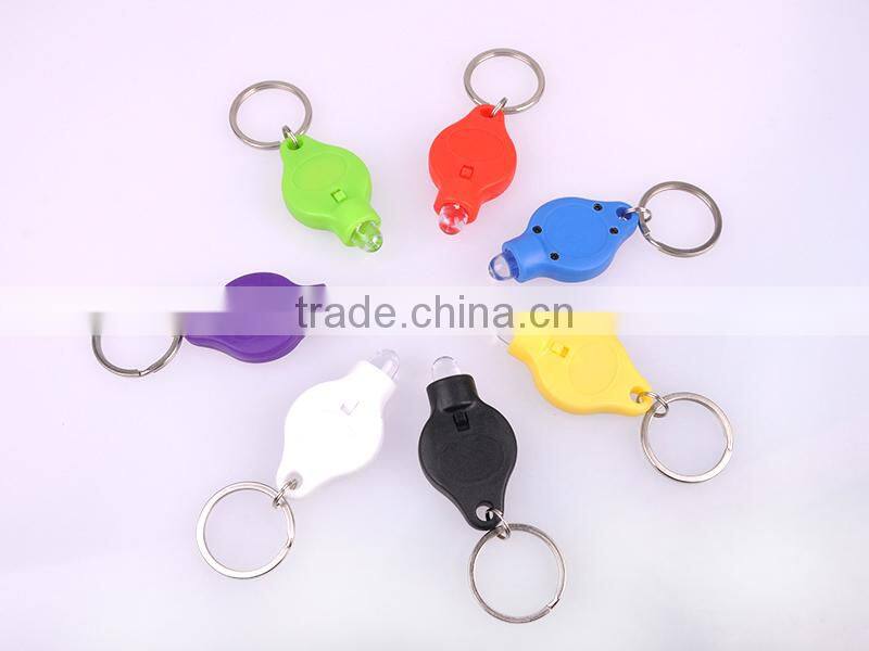 Plastic 40000mcd Mini LED Flashlight Keychain For Souvenirs And Gifts