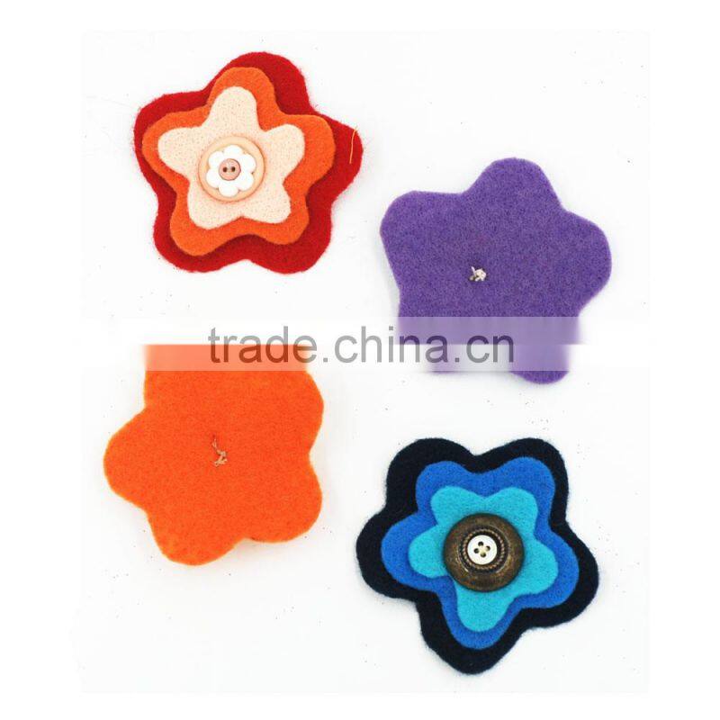 2017 New design non-woven fabric brooches and pins flower pins for dresses