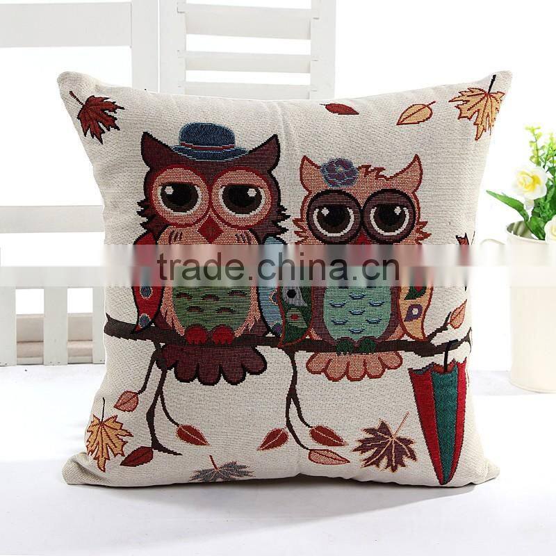 decorative pillowcase capa de almofadas owls linen vintage cushion sofa throw pillows cojines cushions home decor