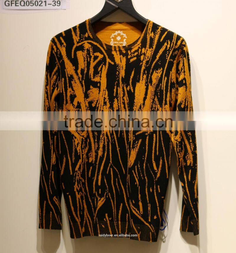 Men's pullover knitwear with all over printer sweater