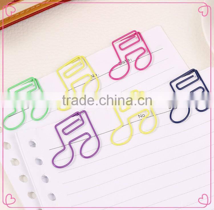 Custom assorted music note deign metal wire paper clips