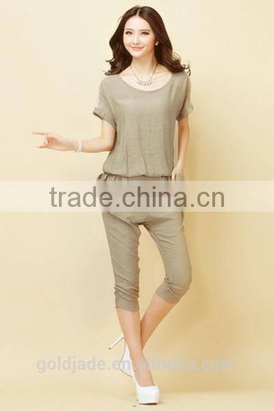 OEM polyester cotton spandex lady sexy casual shorts and harem pants set