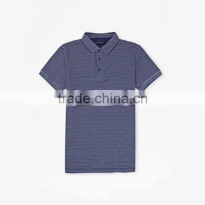 Polyester men's stripe polo t shirt printing