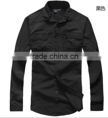 Coolmax Mens long sleeve quick dry outdoor fishing shirts UV-protection shirts