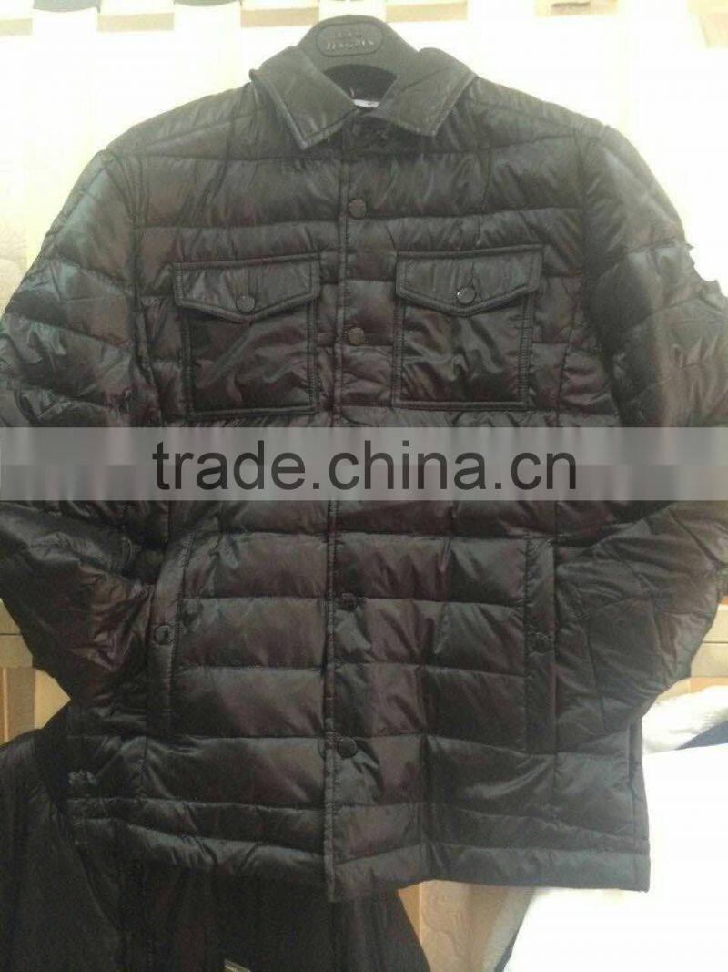 GZY mens down jacket fashionable Europe model top quality 2017 china export cheap slim stock guangzhou warehouse