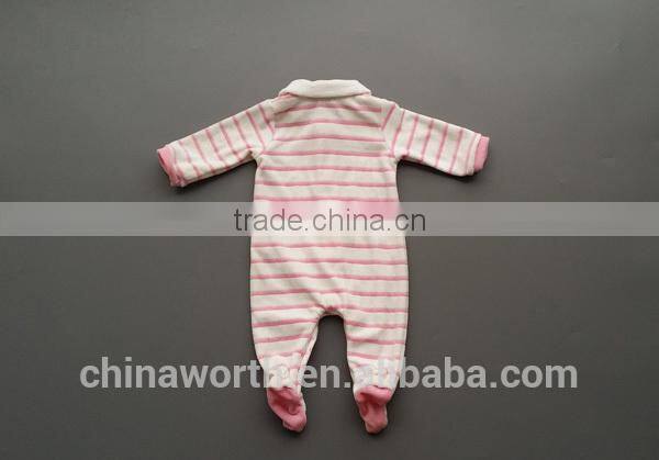 yarn dyed velvet romper for baby, baby winter romper