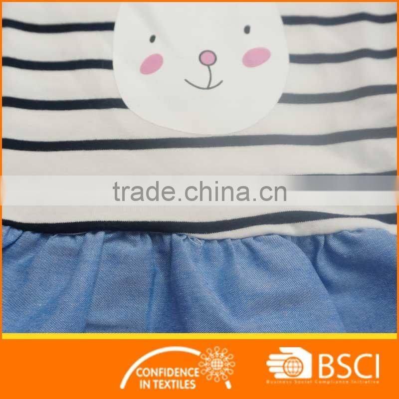 Children Wear Rabbit Printed Cotton Baby Girl Dress