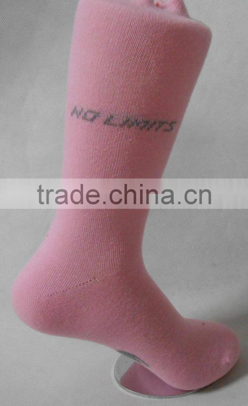 Pink woman tube sock factory knee sock