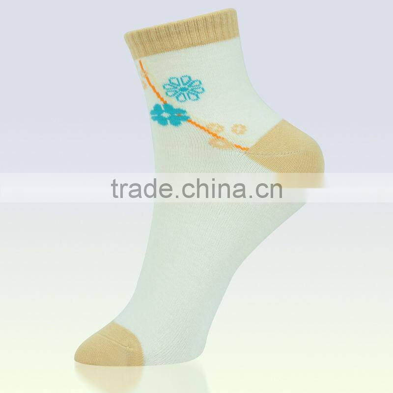 Jacquard flowers sock woman
