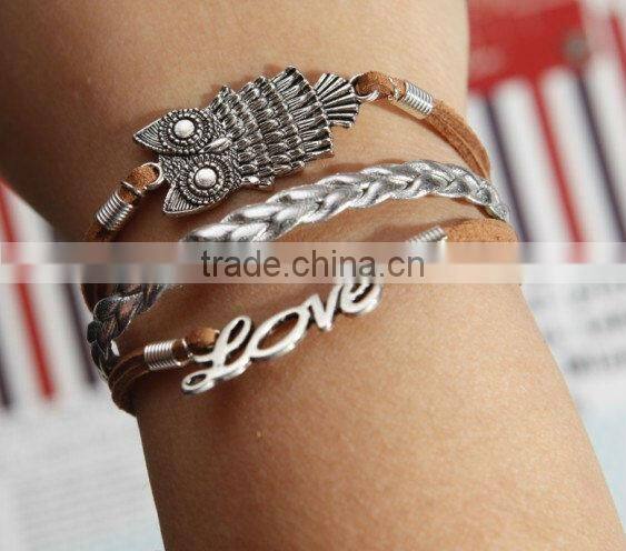 infinity bracelet, love bracelet, wish tree bracelet, leather charm bracelet, best promotional gift