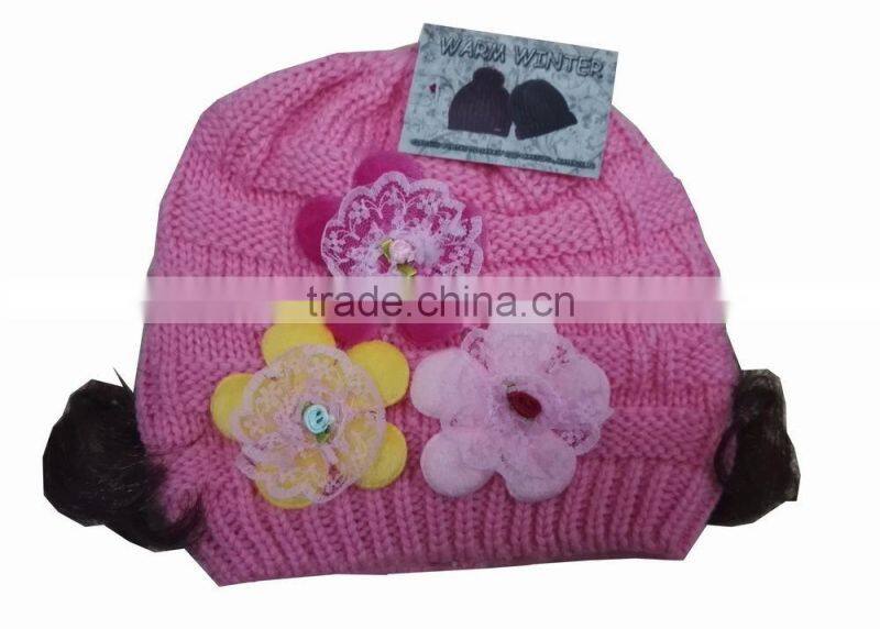 100% Acrylic Knitted Beanie Hat for winter season